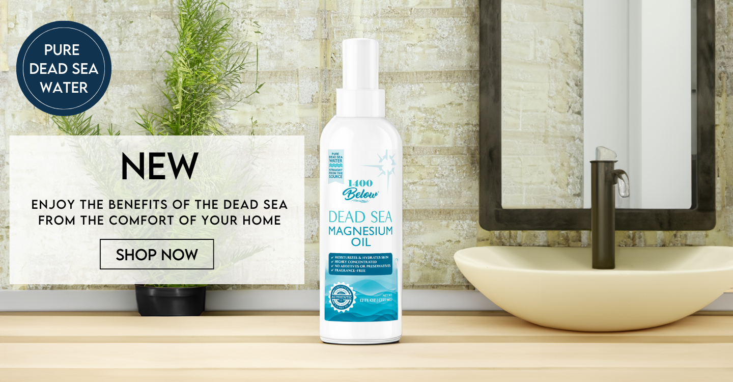 1400 BELOW DEAD SEA MAGNESIUM OIL RELAXES AND SOOTHES MUSCLES