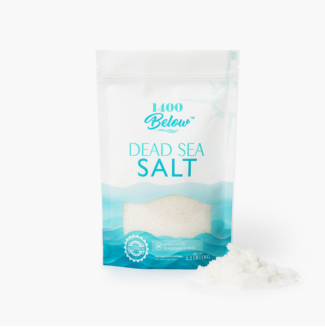 A 2.2 lb bag of 1400 Below Dead Sea Salt