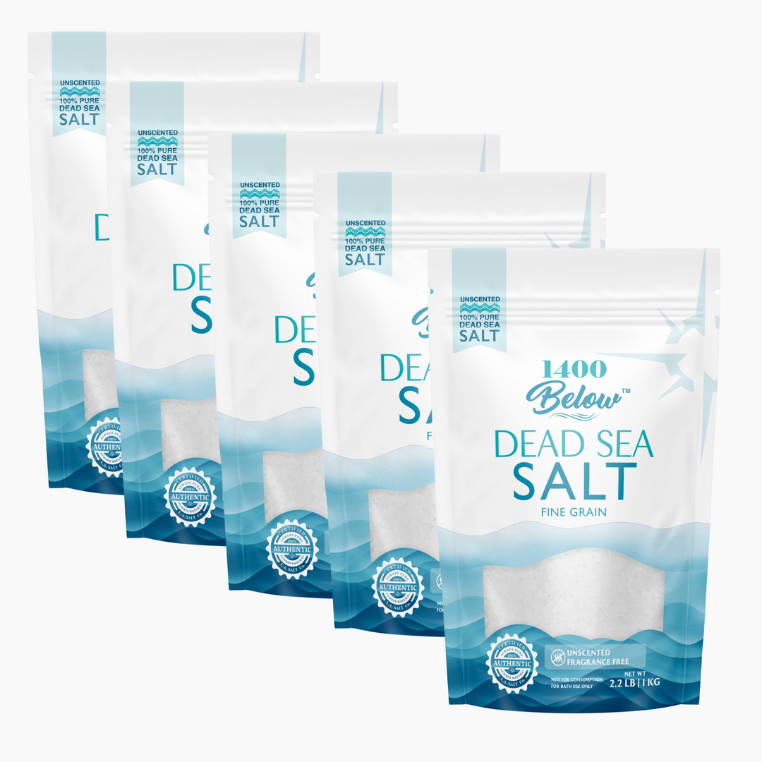1400 BELOW® Dead Sea Salt-Salt-Los Angeles Salt Company-Fine-11 LB (5 Pack)-LA Salt Co.