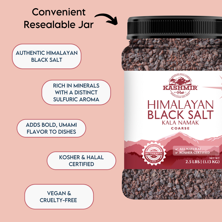 Kashmir Pink® Himalayan Black Salt Coarse Jar