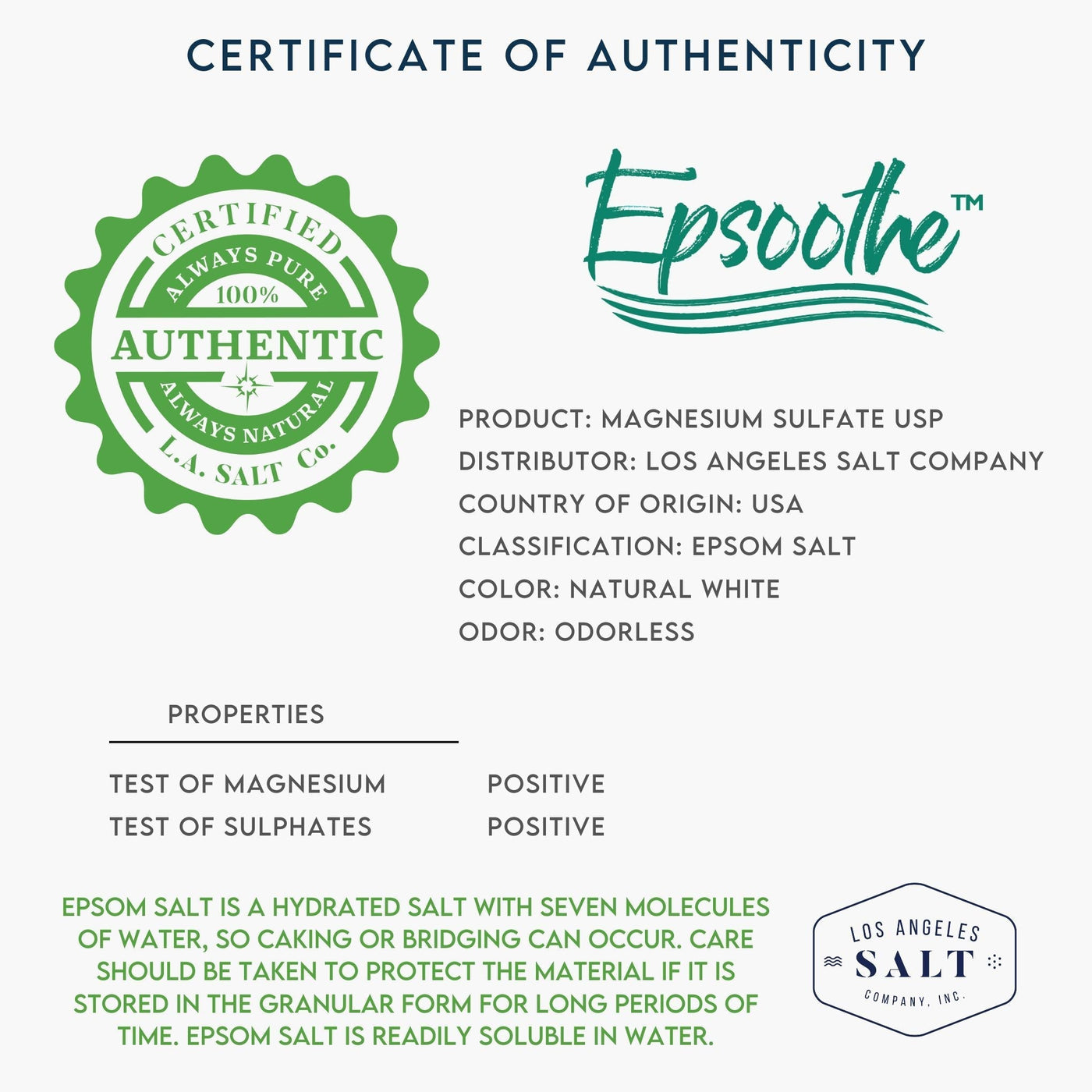 Epsoothe™ Epsom Salt (2.2 lb)-Salt-Los Angeles Salt Company-2.2 LB-LA Salt Co.