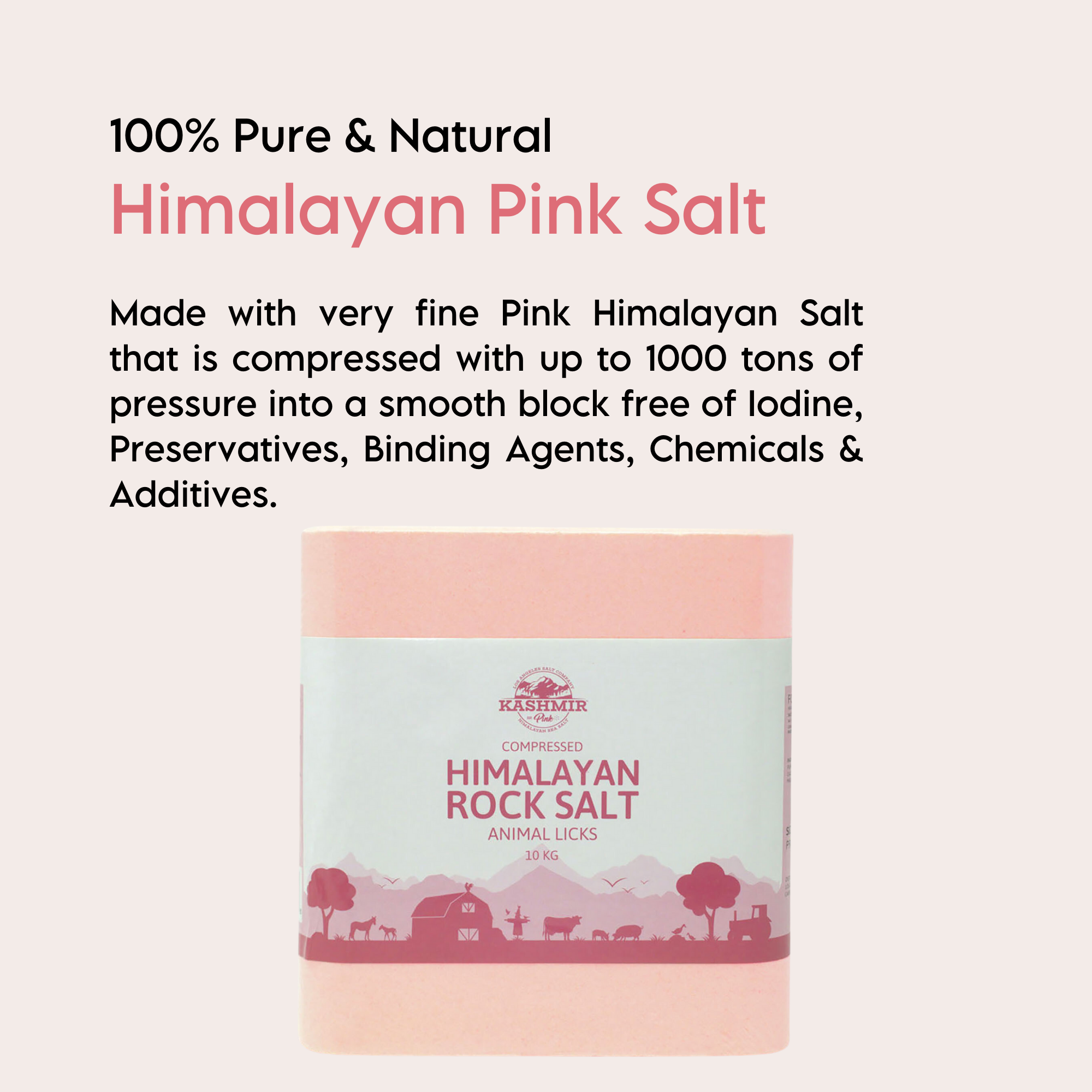 Kashmir Pink® Compressed Himalayan Salt Animal Lick-Salt-LA SALT CO-LA Salt Co.