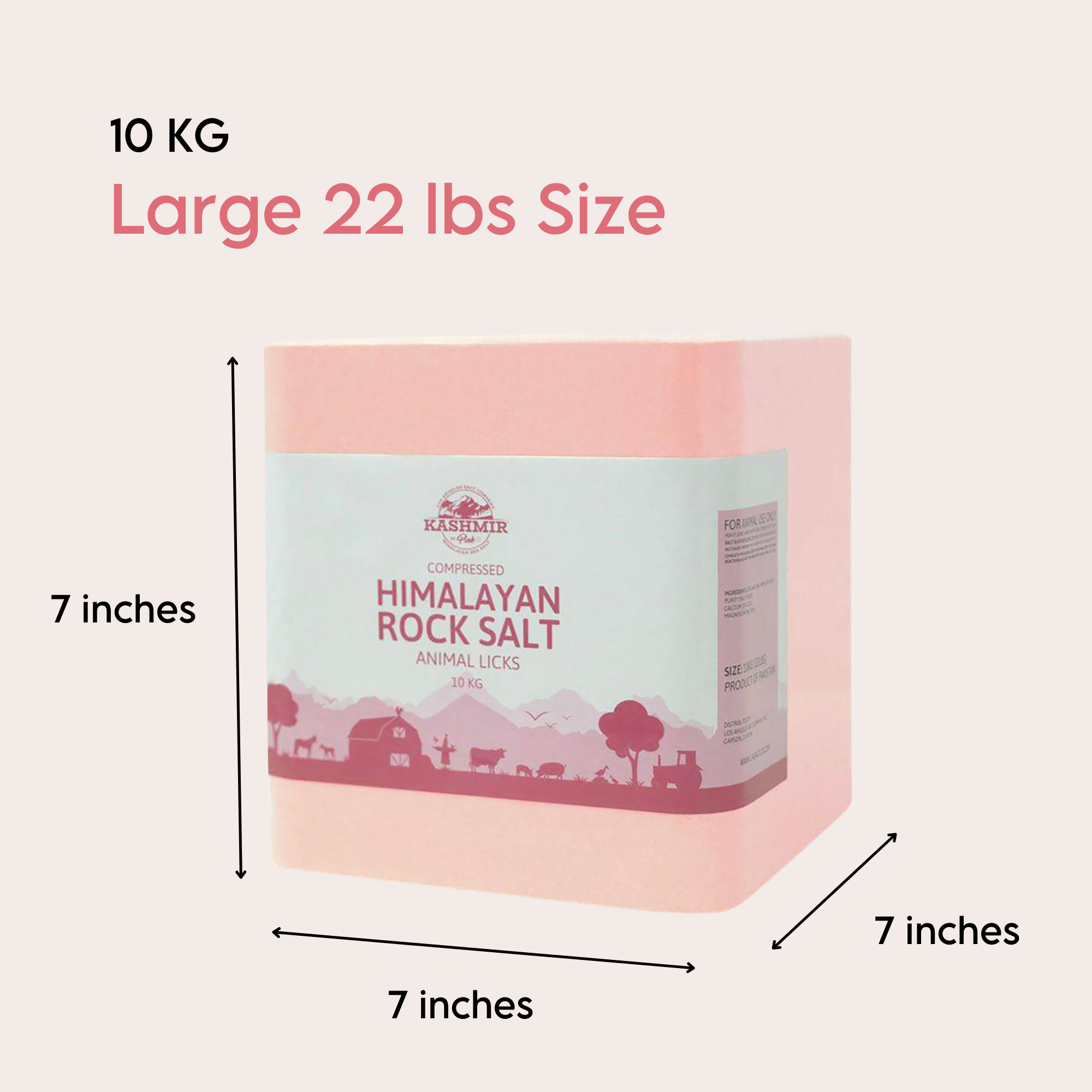Kashmir Pink® Compressed Himalayan Salt Animal Lick-Salt-LA SALT CO-LA Salt Co.