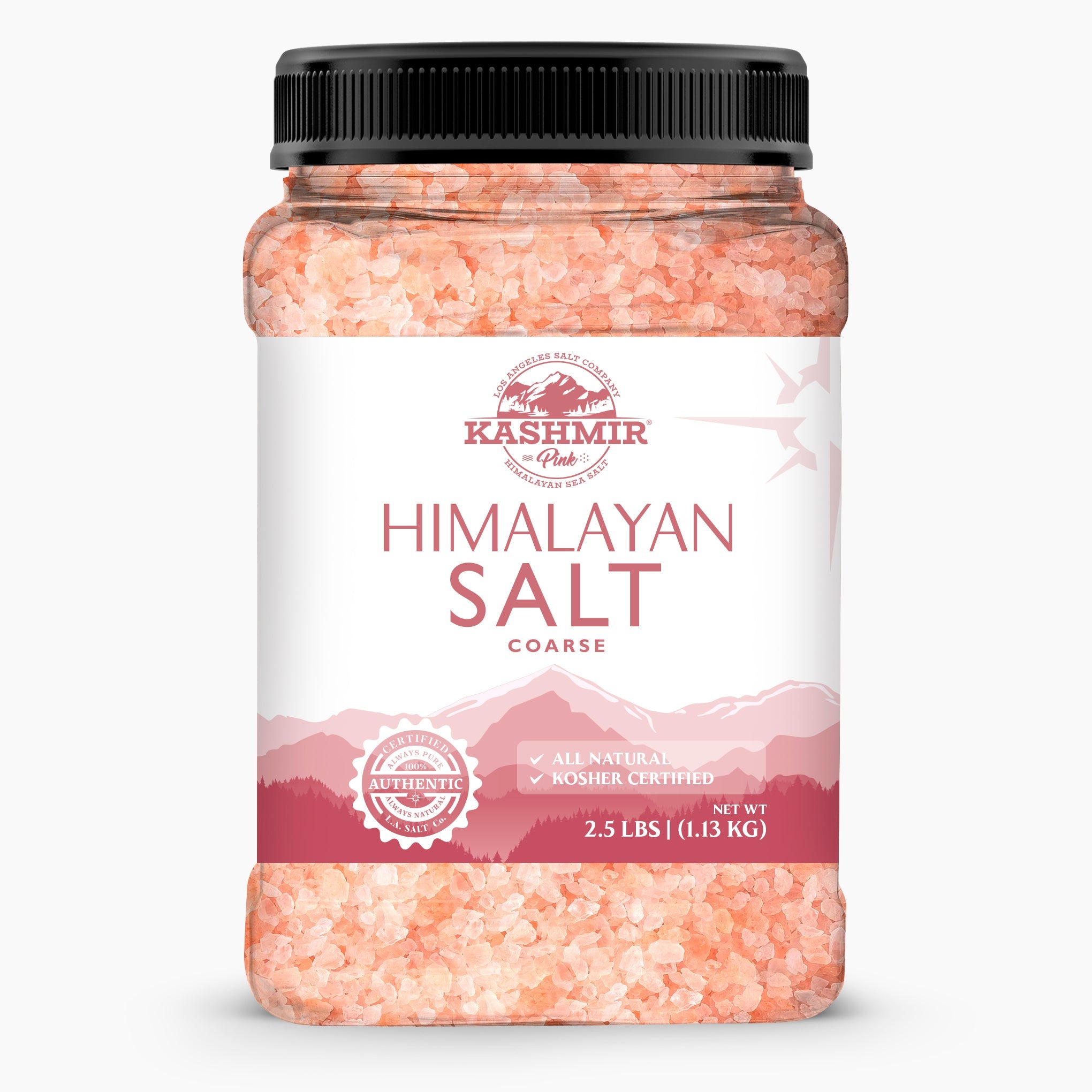 Kashmir Pink® Himalayan Salt Coarse Jar-Salt-Los Angeles Salt Company-2.5 Lb-LA Salt Co.