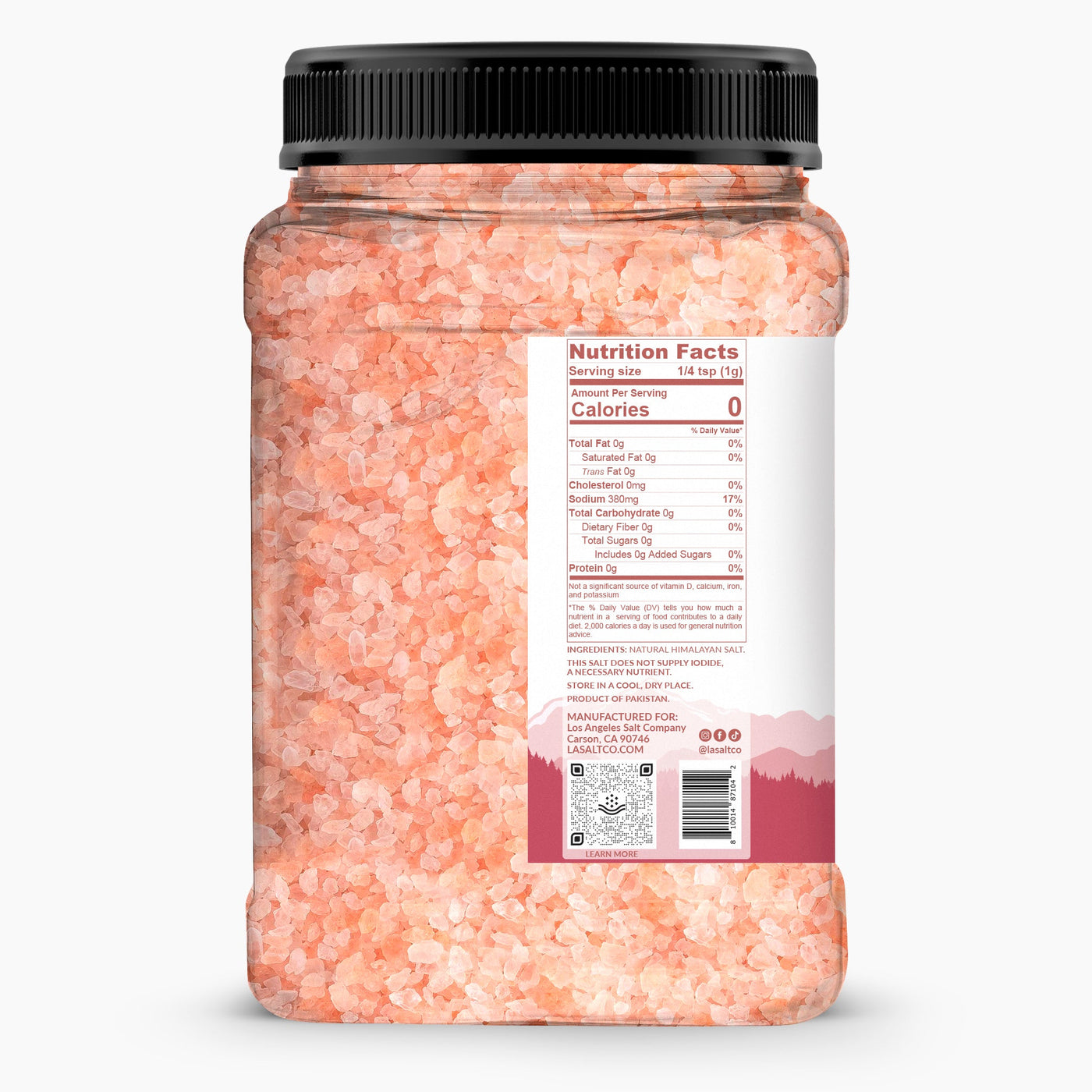 Kashmir Pink® Himalayan Salt Coarse Jar-Salt-Los Angeles Salt Company-2.5 Lb-LA Salt Co.