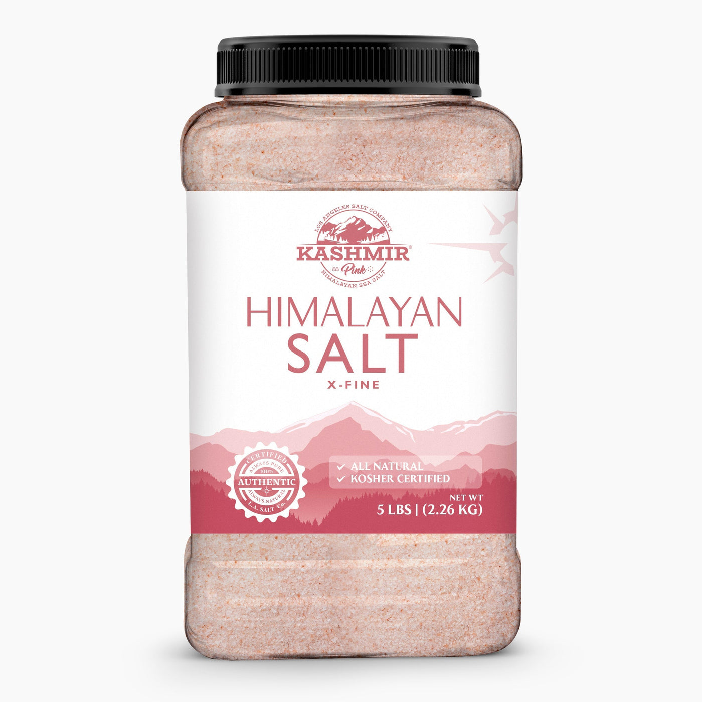 Kashmir Pink® Himalayan Salt X-Fine Jar-Salt-Los Angeles Salt Company-5 Lb-LA Salt Co.