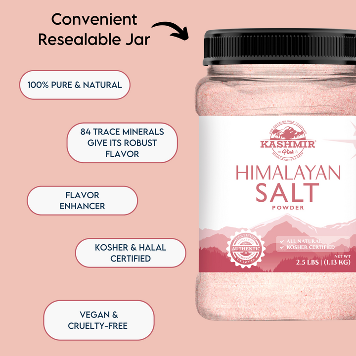 Kashmir Pink® Himalayan Salt Powder Jar