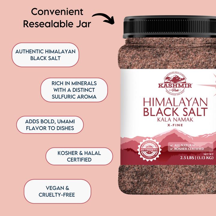 Kashmir Pink® Himalayan Black Salt X-Fine Jar