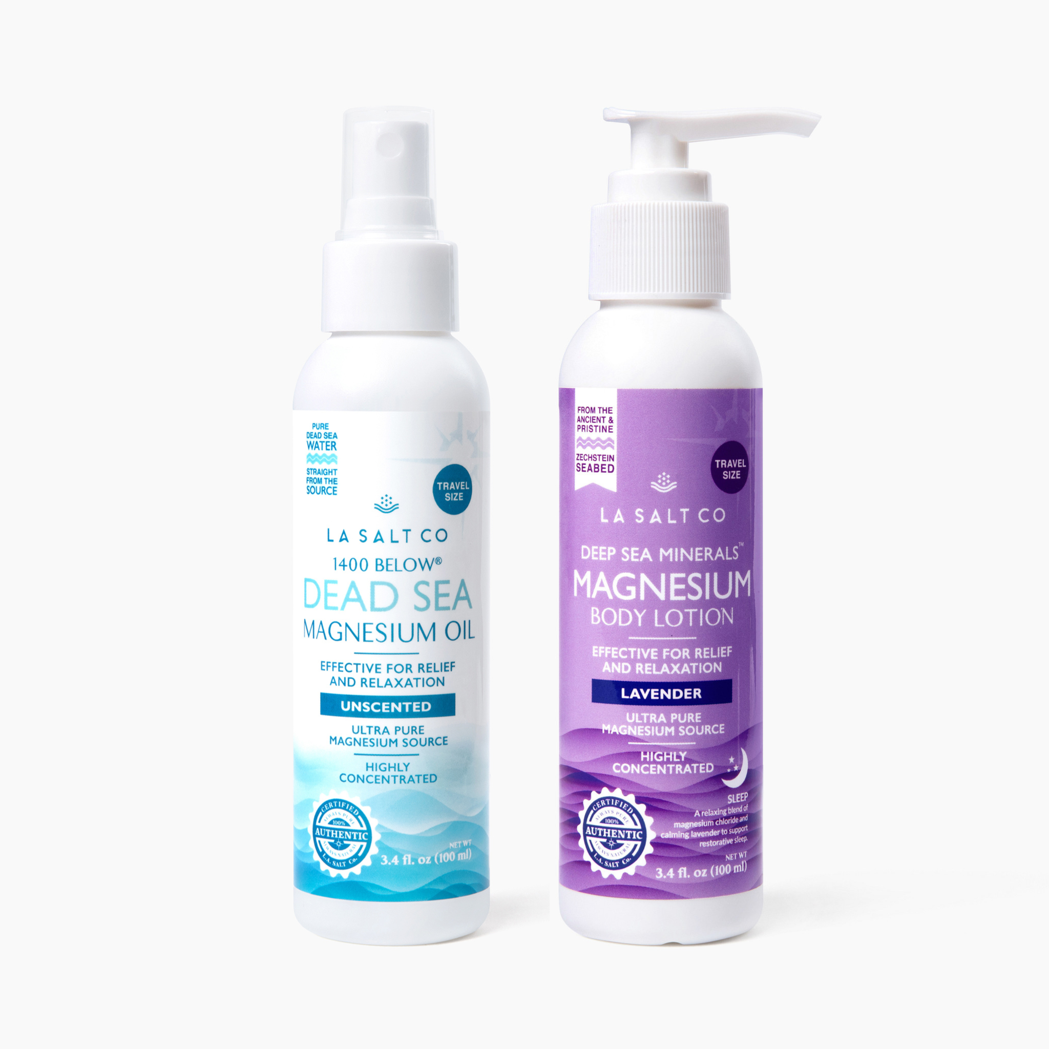 Magnesium Oil & Lavender Lotion Travel Size Duo